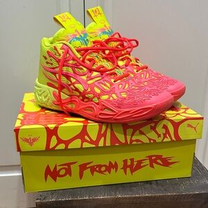 Puma Lamelo Vibrant Pink and Yellow basketball Sneakers